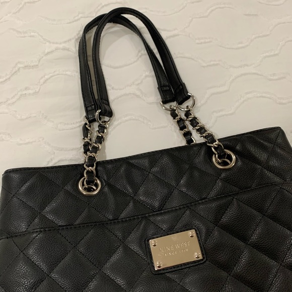 Nine West Black Quilted Tote - Picture 2 of 8